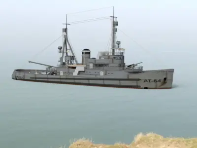 USS Najavo in multiple formats 3D model