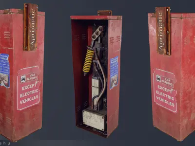 Broken Aprimatic Industrial Machine - Post Apocalyptic Game Prop 3D model