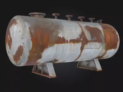 Rusty Storage Tank  Industrial Relic 3D model