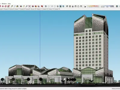 Sketchup Commercial Complex 160 3D model