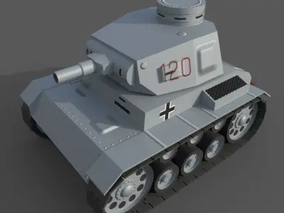 Cartoon Pz  III Low-poly 3D model