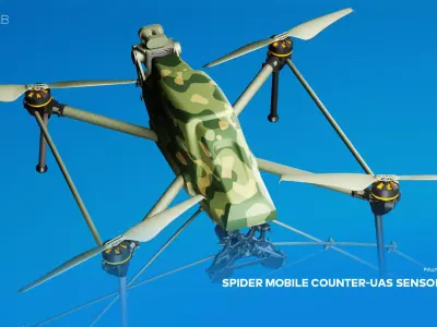 SPIDER Mobile Counter-UAS Sensor Drone 3D model