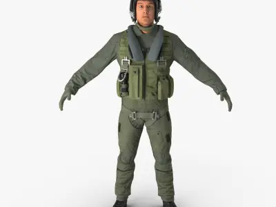 US Military Jet Fighter Pilot 3D model