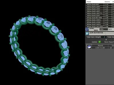 Wire Band Diamond Infinity Ring 3D print model