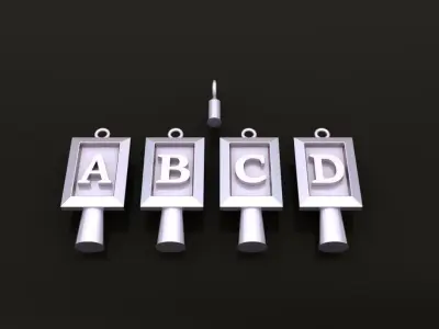 Antique Vintage Style Box Rectangle Letter Frame Pendant STYLE 8 3D print model purchase