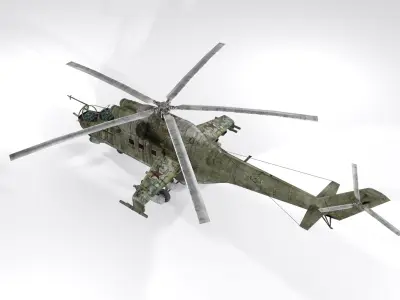Mil Mi-24 Low-poly 3D model