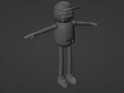 small town or trucker stylo character low poly Low-poly 3D model