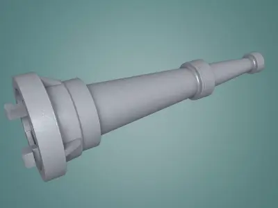 Firehose gun with handle 3D model Low-poly 3D model
