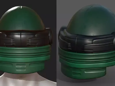 Helmet plastic scifi fantasy futuristic military  Low-poly 3D model
