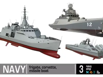 Navy  Ship 3D Model Pack