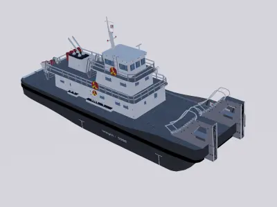 Push Boat Ferry 3D model