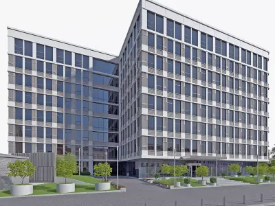 Office Building 01  Low-poly 3D model