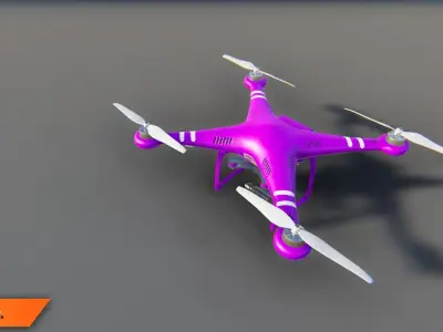 Quadcopter pack - drones Low-poly 3D model
