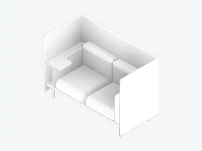 Furniture - Sofa - Contemporary - Flame Work Shelf - Left Low-poly 3D model