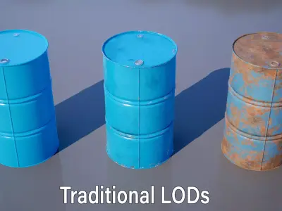 Oil Drum Low-poly 3D model 5