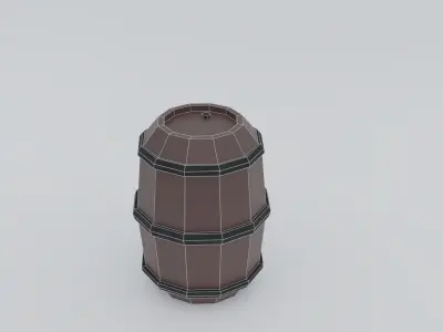Low poly Barrel two barrels Free low-poly 3D model