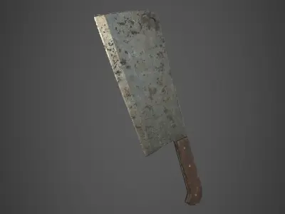 Apocalyptic Meat Cleaver - PBR and Game Ready Low-poly 3D model