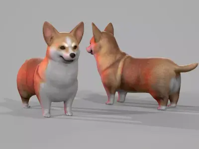Dog Lowpoly  Low-poly 3D model