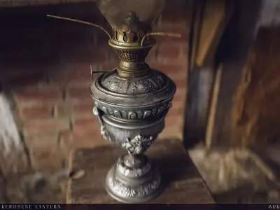 Vintage Kerosene Lamp - Game-Cinematic Ready PBR Prop 3D model