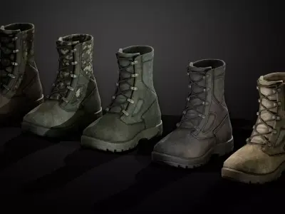 Military Boots Low-poly 3D model shop