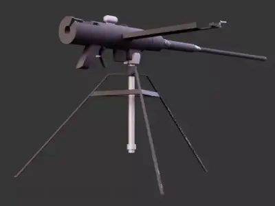 Fictional Inter-War Styled Machine Gun Low-poly 3D model
