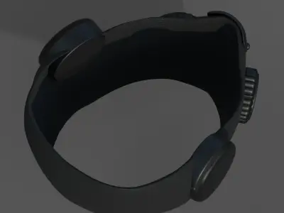 Gas mask helmet protection isolated scifi military futuristic  Low-poly 3D model