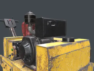 Mini Road Roller Low-poly 3D model