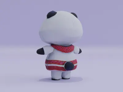 Panda Cute Baby Kawaii Low-poly 3D model