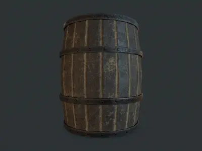 Medieval barrel Free low-poly 3D model