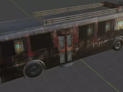 bus big Low-poly 3D model