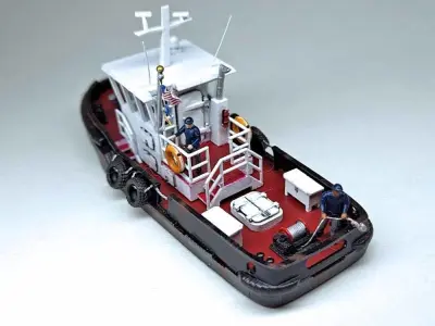 N Scale Tugboat with Sailors 3D model