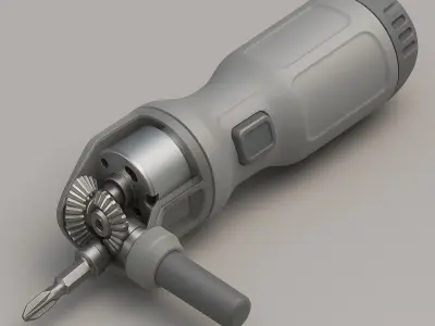 Electric Screwdriver with Bevel Gears Free 3D model