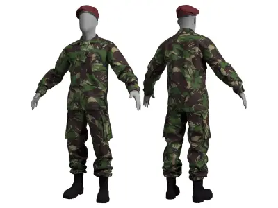 British DPM Combat Uniform CS95 - Marvelous Designer 3D model