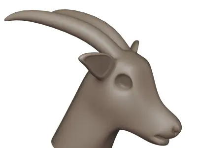 Low Poly Goat Head - Decorative 3D Model 3D model