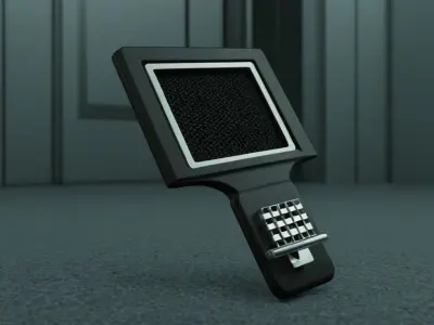 Matte Black Buttons Device Free low-poly 3D model