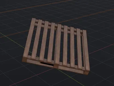 Wooden Pallet - Game Ready - Low Poly PBR 3D Model  Low-poly 3D model