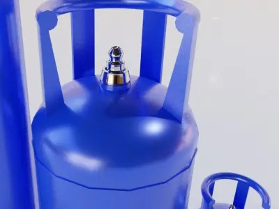 LP gas cylinder tank collection Low-poly 3D model