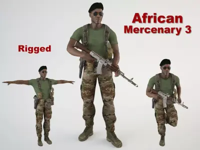 African Mercenary 3 3D model