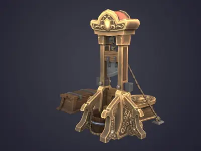 Guillotine 3D model Low-poly 3D model purchase