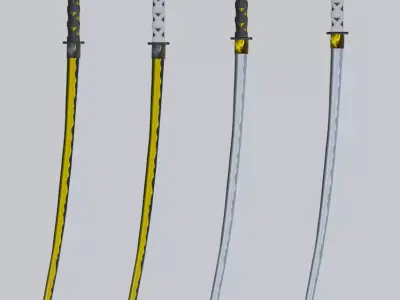 Samurai Katana Pack Free low-poly 3D model