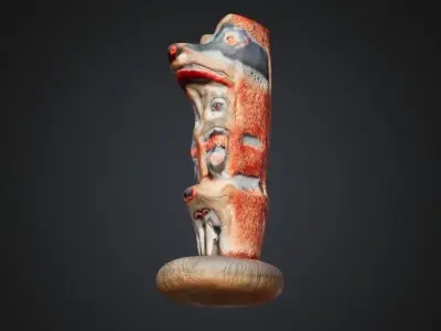 Haida Totem - Low-poly 3D Model with PBR and 2K Textures Free 3D model
