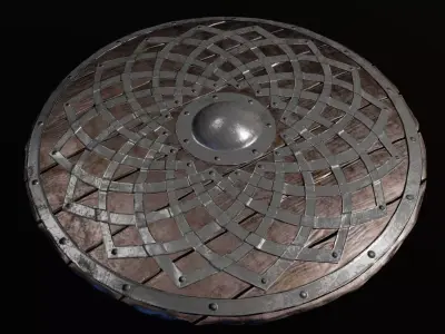   Medieval Round Shield Low-poly 3D model