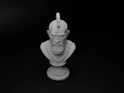 Zulu Warrior Bust Chess 3D print model buy