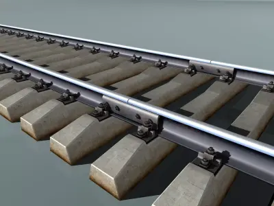 Railway track concrete sleepers 3D model