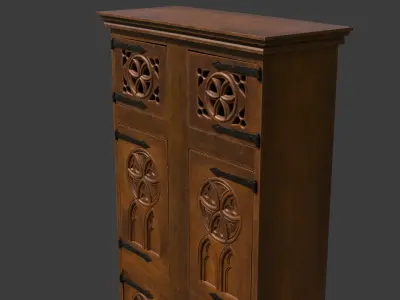 Medieval Gothic Wardrobe 3D model