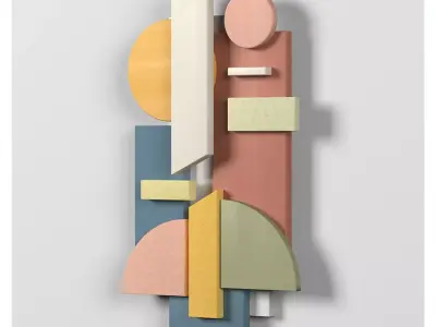 Wall Colored shapes Decoration - 35x60 - Collection - Part 8 3D model