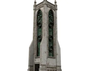 GOTHIC CASTLE BUILDING 1 Low-poly 3D model