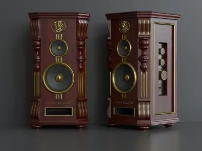 Speakers  in vintage style 3D model