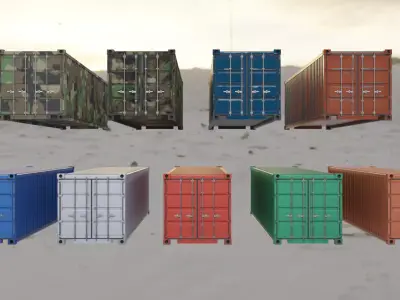 Shipping Container Low-poly 3D model 2
