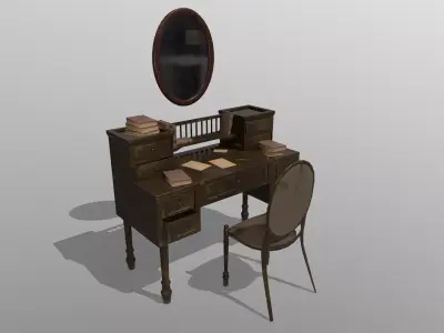Writing Desk Low-poly 3D model